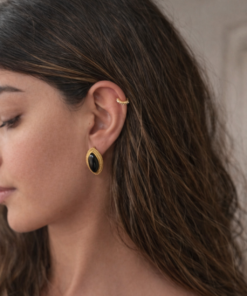 Alternative view of Black stone earrings