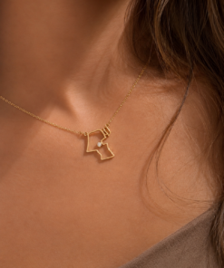 Alternative view of Kuwait Map Necklace